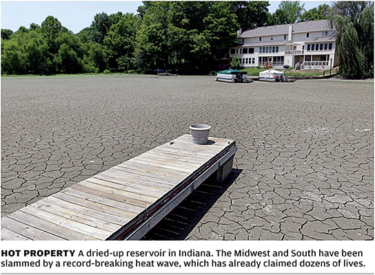 A dried-up reservoir in Indiana.